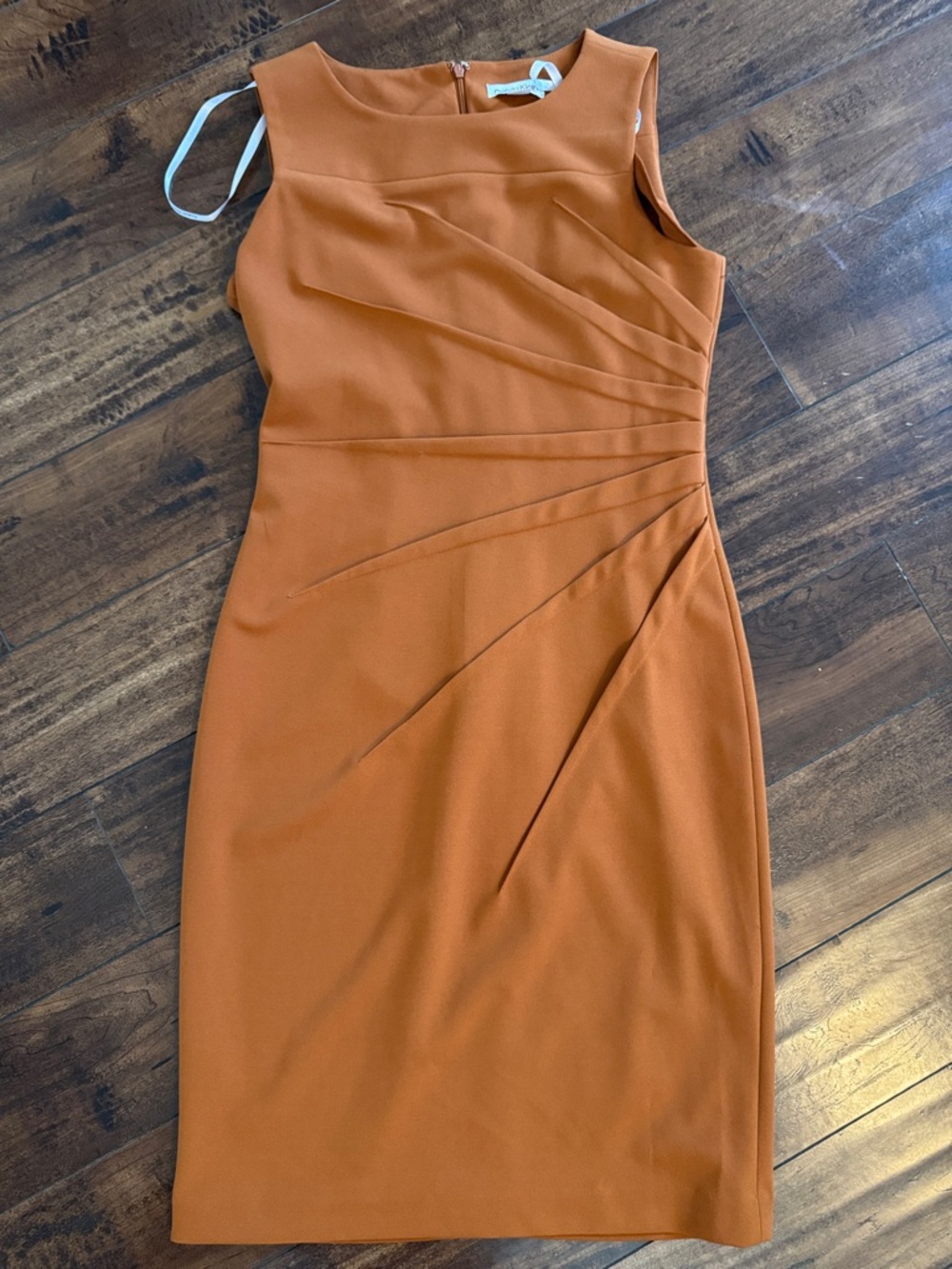 Calvin Klein Sleeveless Sheath Dress in Rust